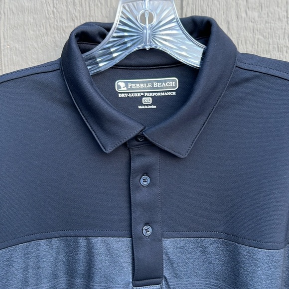 Pebble Beach Dry-Luxe Performance Golf Polo Size XL Black Gray - Picture 6 of 16